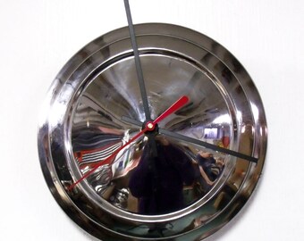 Chevy Vega Hubcap Clock 1971 - 1977 Chevrolet Vega Chrome Wall Clock - 1972 1973 1974 1975 1976 - Mens Gift - Garage Decor - Automotive Gift