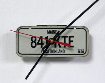 Maine Bicycle License Tag Wall Clock - Mini 1981 ME License Plate State Decor - Office Gift - Vacationland - 40th Birthday Gift