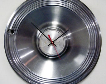 1973 - 1974 Chevrolet Impala and Pickup Truck Hubcap Clock - Chevy Hub Cap Wall Clock