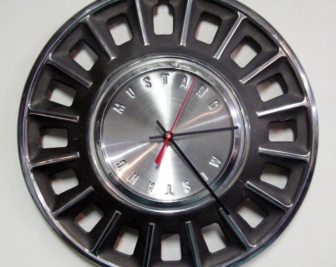 1968 Ford Mustang Hubcap Clock Muscle Car Wall Clock Mens Gift Holiday