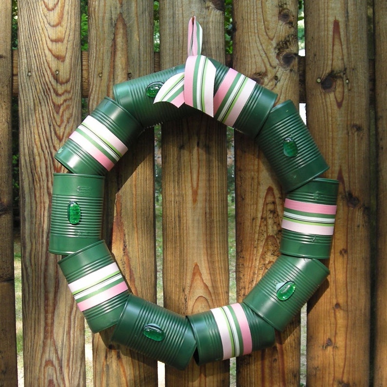 Cantastic Hunter Green Wreath Rustic Metal Wreath Eco Wreath Best Gifts Spring Decor image 1