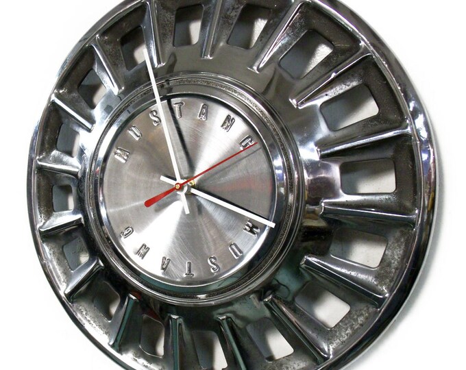 1968 Ford Mustang Hubcap Clock Muscle Car Wall Decor Etsy