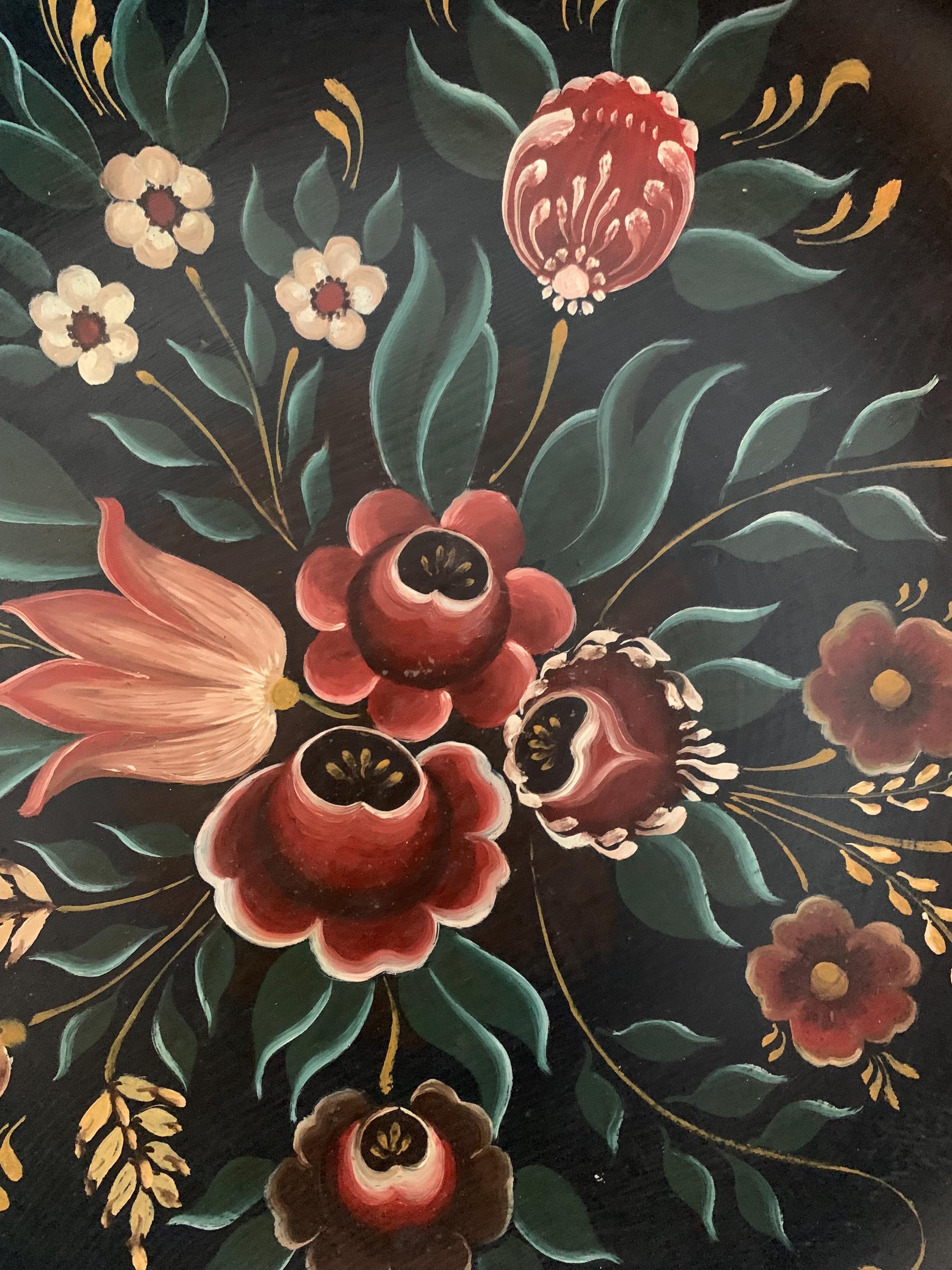 ノルウェーのローズペイント木製ボウル（1977年製）/ヴィンテージ