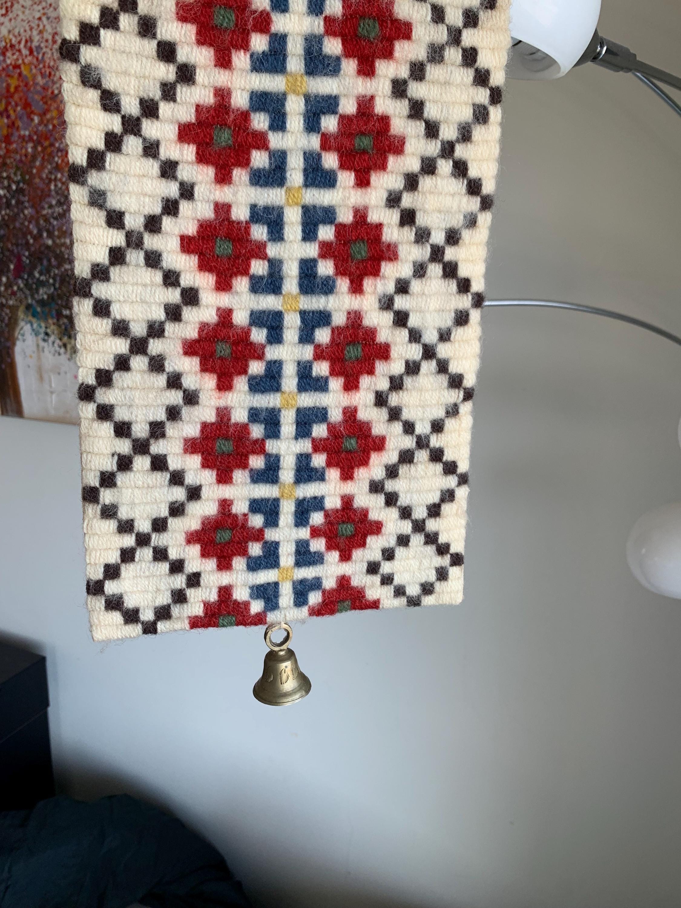 Vintage Handwoven Bell Pull Wool Tapestry / Scandinavian Home ...