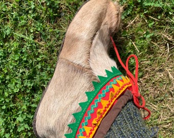 NORWEGIAN LAPLAND SAAMI Reindeer Fur Shoes Vintage Handmade Vintage Laplander Saami Boots Reindeer Fur Boots Real Fur  main image 3