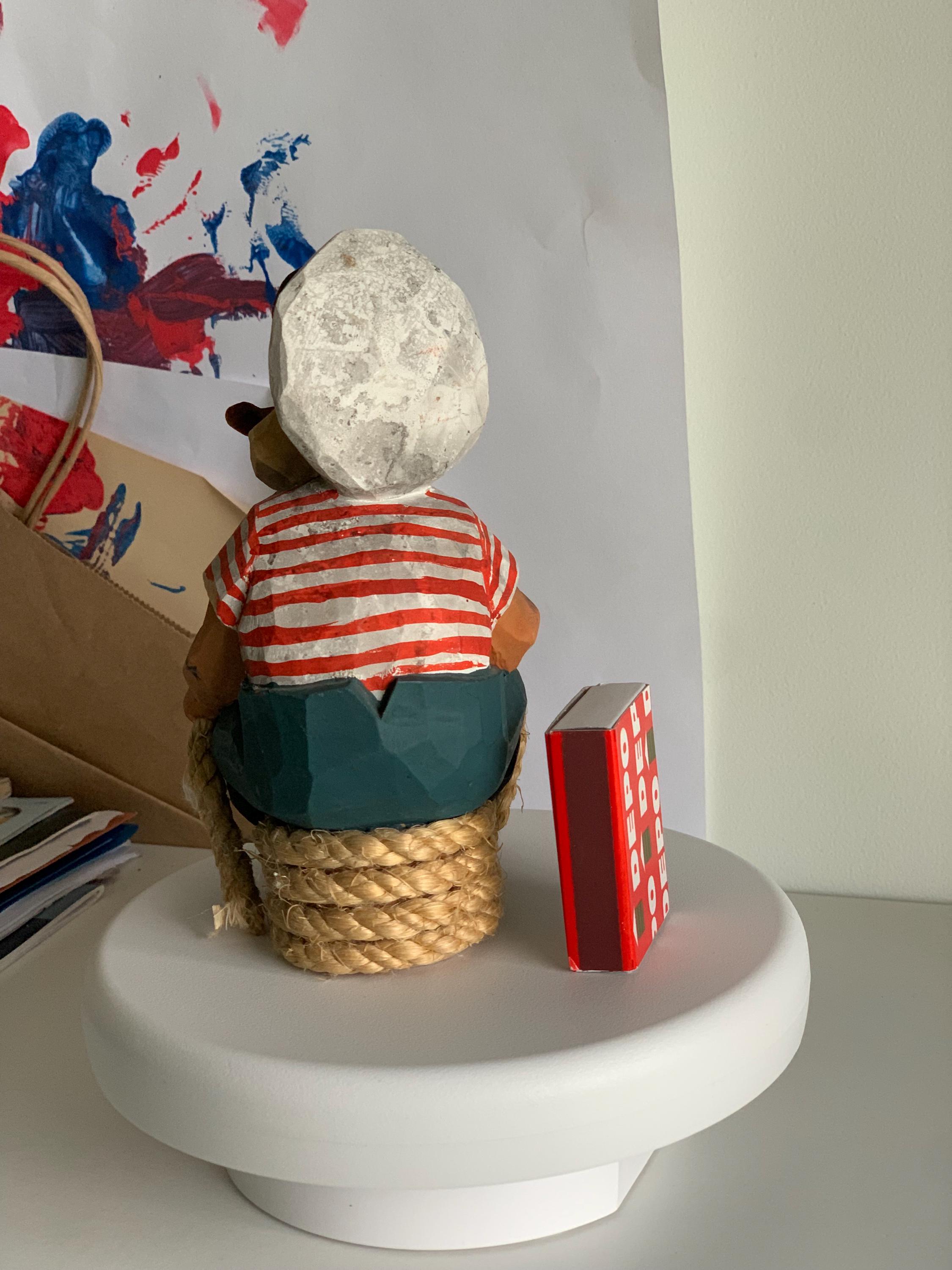 ヴィンテージの木彫りの船乗りの置物：ヘニング・エンゲルセン