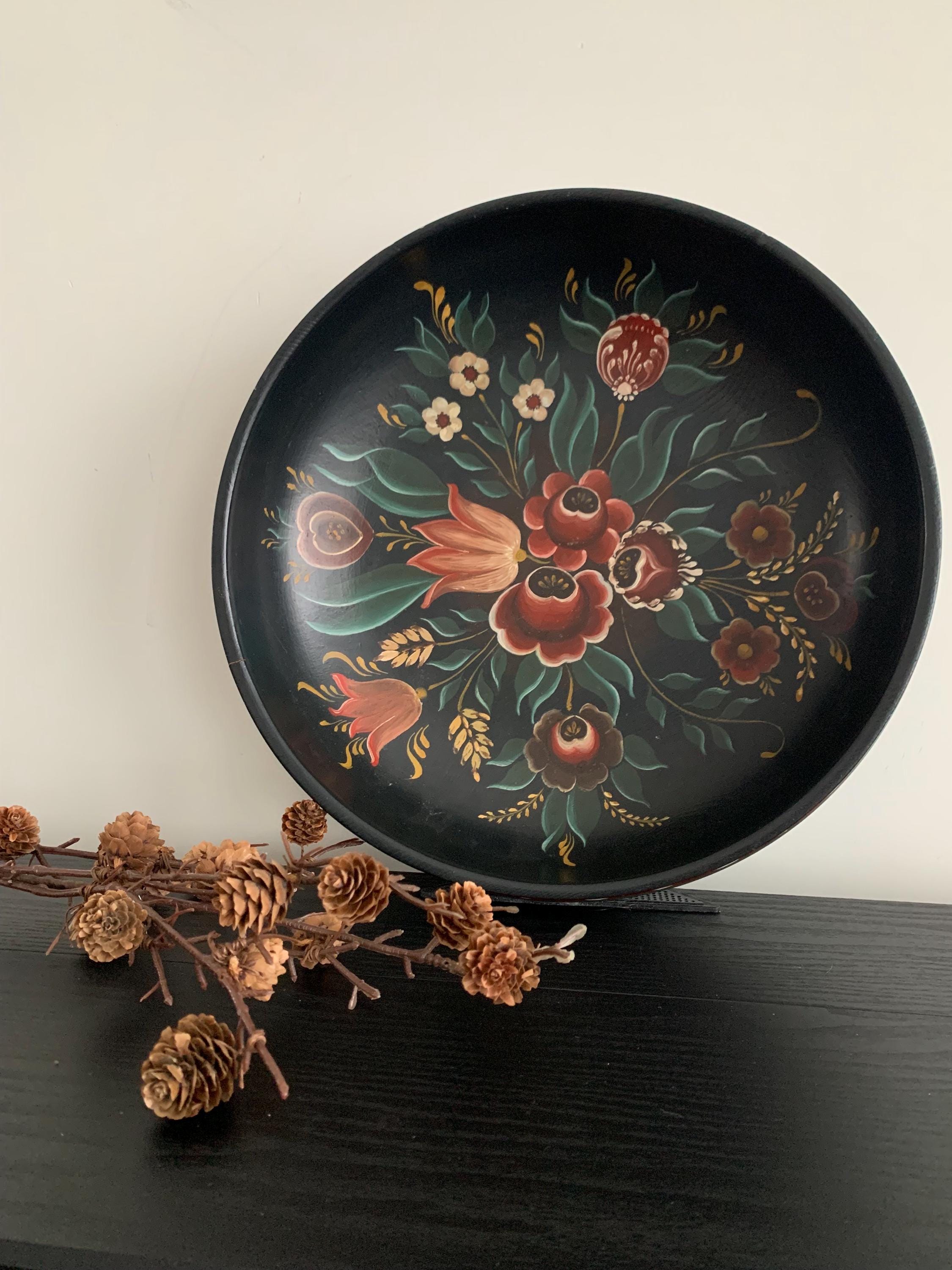 ノルウェーのローズペイント木製ボウル（1977年製）/ヴィンテージ