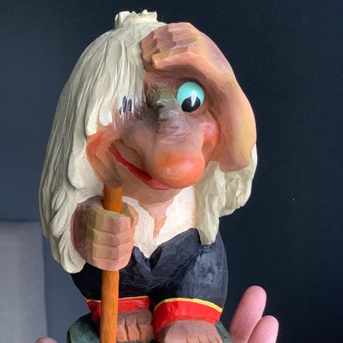 ノルウェーのローズペイント木製ボウル（1977年製）/ヴィンテージ