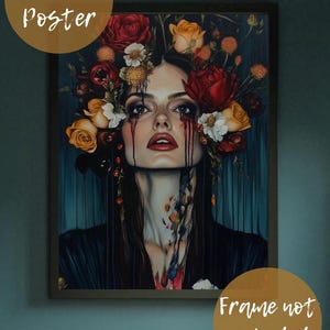 Persephone Matte Vertical Poster | Mythology Wall Art | Goddess of Spring | Queen of the Underworld | Greek Mythology | Dark Romance