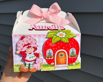 Strawberry Shortcake Favor Box | Personalized Strawberry Shortcake Party Box | Berry first Birthday Treat Box | Custom Girl Party Favor