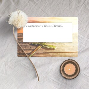 Plantilla de diseño de cruz Comparta una tarjeta de recuerdo / Imprimible y personalizable / Recuerdo conmemorativo o de celebración de la vida / Parte de una colección
