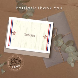 de remerciements patriotique pour funérailles | Note de gratitude commémorative | Téléchargement numérique imprimable
