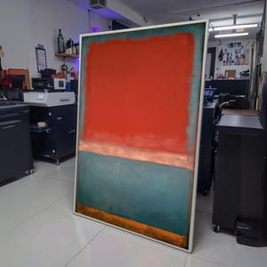 Mark Rothko Inspired Abstract Canvas, Modern Color Block Wall Art, Red and Blue Minimalist Painting, wall decoration, canvas print, wall art