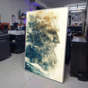 Poseidon God of the Sea Canvas, Mythology Wall Art, Ocean Waves Decor, Powerful Male Portrait wall decoration, canvas print, wall art