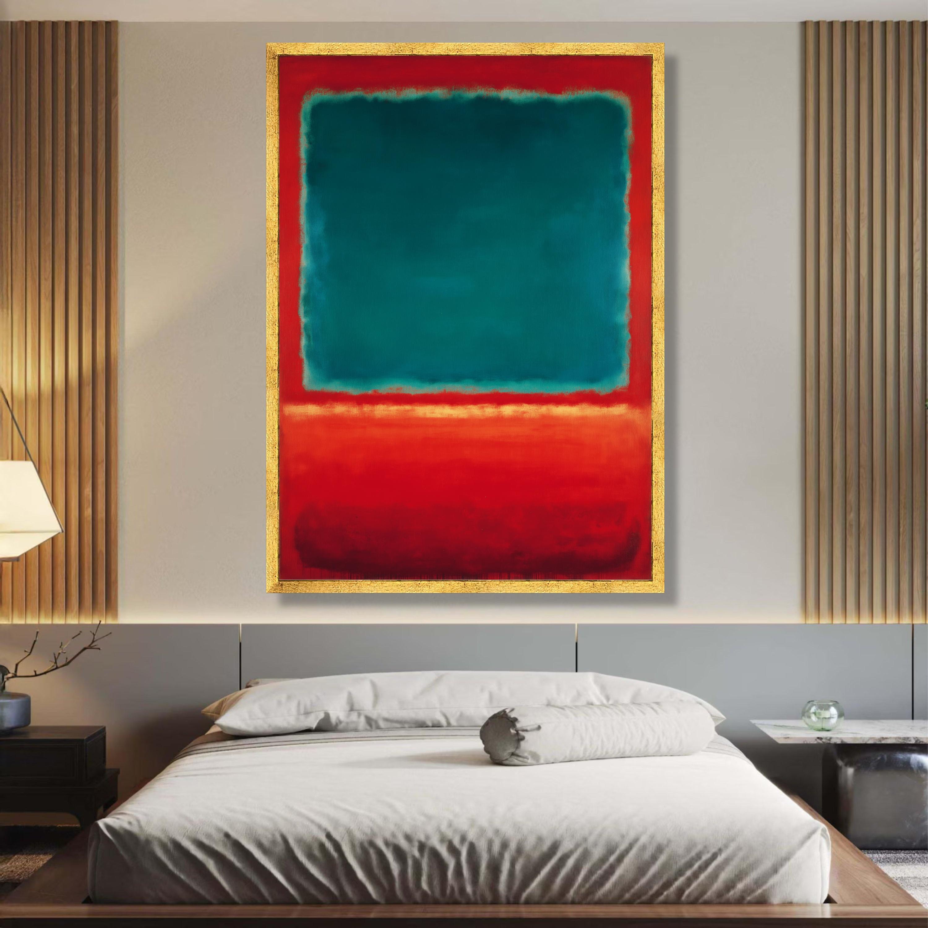 Blocks Mark Rothko Mark Rothko Inspired Abstract Canvas, Bold Red and Teal Color Blocks ...