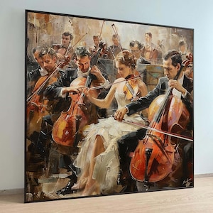 Classical Orchestra Painting - Elegant Musician Wall Art, Symphony Decor, Ideal Gift for Classical Music Lovers, Music Canvas Art