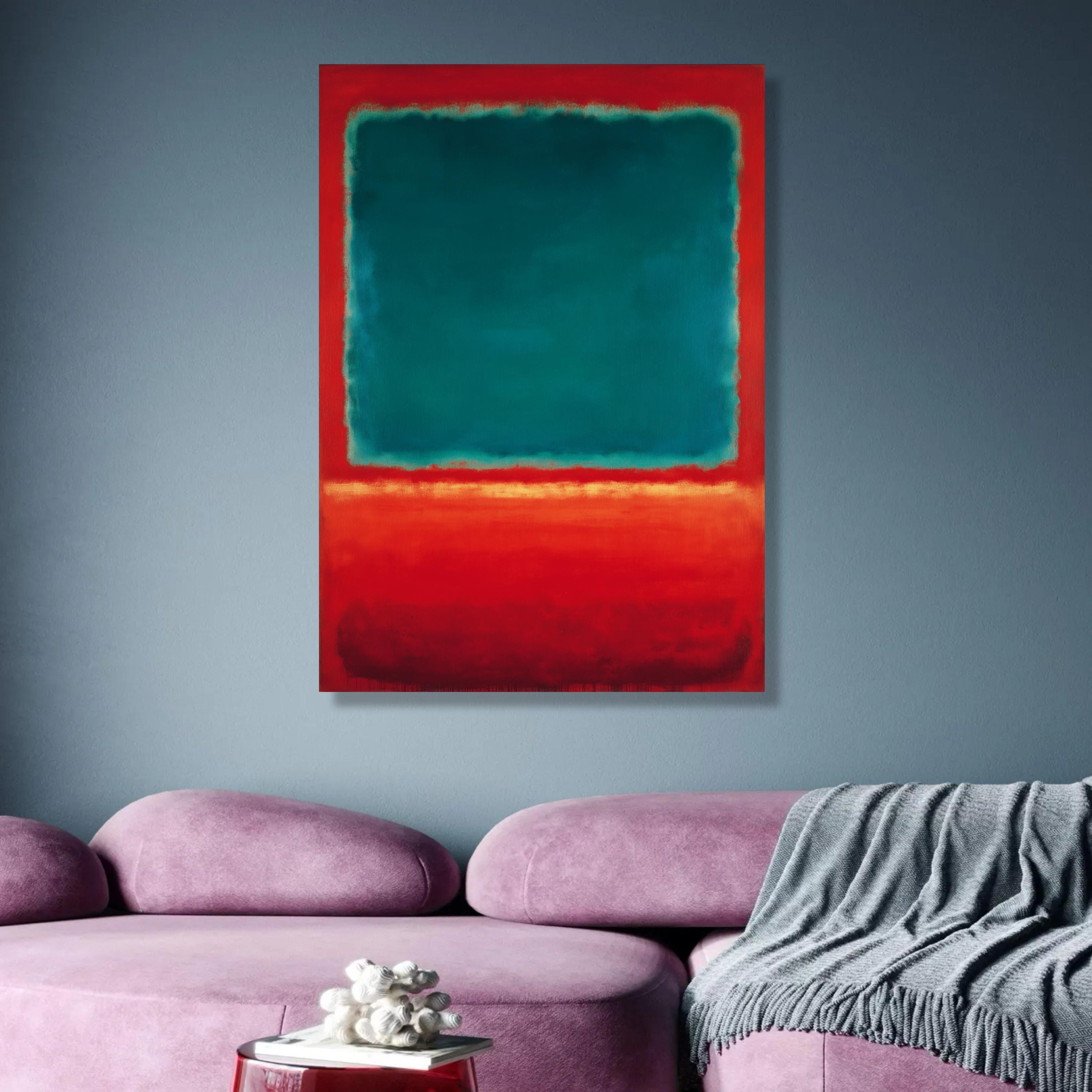 Blocks Mark Rothko Mark Rothko Inspired Abstract Canvas, Bold Red and Teal Color Blocks ...