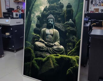 Floral Buddha Wall Art,Buddhist Wall Decor,Buddha Print Wall Art,Asian Wall Art,Buddha Poster,Home Decor,Yoga Artwork,Meditation Art Print