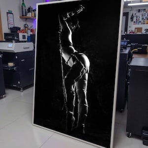Artistic Rope Bondage Silhouette-Dark and Sensual Photography Print,Perfect for Bedroom or Private Space Decor,Sexy Canvas, Bedroom Wall Art