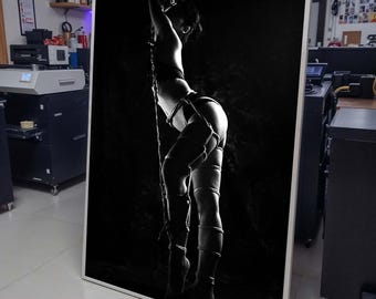 Artistic Rope Bondage Silhouette-Dark and Sensual Photography Print,Perfect for Bedroom or Private Space Decor,Sexy Canvas, Bedroom Wall Art