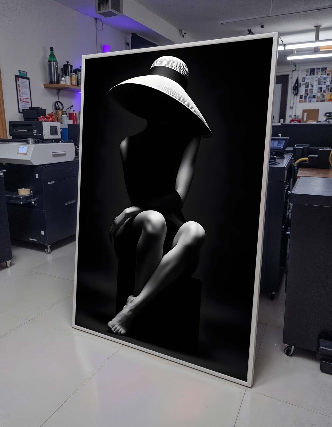 Woman Canvas Art, Elegant Shadowed Woman Canvas, Black and White ...