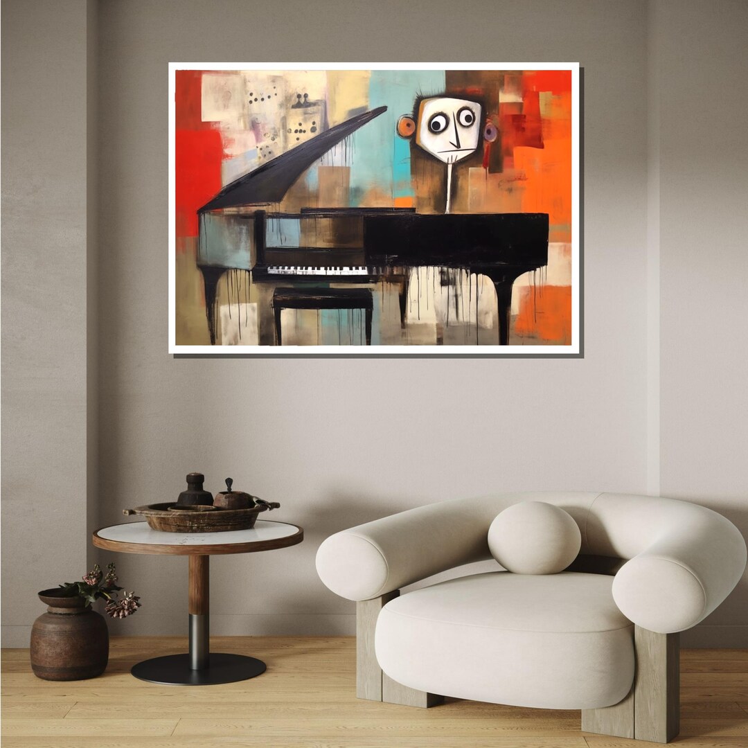 Elegant Pianist Canvas Art, Grand Piano Silhouette, Musical Wall Decor ...