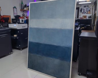 Mark Rothko Inspired Blue Abstract Canvas Wall Art, Modern Minimalist Color Field Painting for Home wall decoration, canvas print, wall art