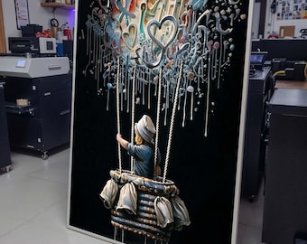 Balão de ar quente Banksy Graffiti, Arte de rua colorida, Tela de arte urbana, Pronto para pendurar, Arte famosa, Arte de rua urbana infantil, Trabalho raro, Tela de parede