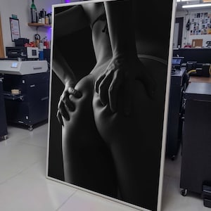 Sensual Body Art Print - Black and White Female Form, Tasteful Minimalist Bedroom Decor, Modern Art for Lovers,Sexy Canvas, Bedroom Wall Art