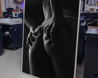 Sensual Body Art Print - Black and White Female Form, Tasteful Minimalist Bedroom Decor, Modern Art for Lovers,Sexy Canvas, Bedroom Wall Art