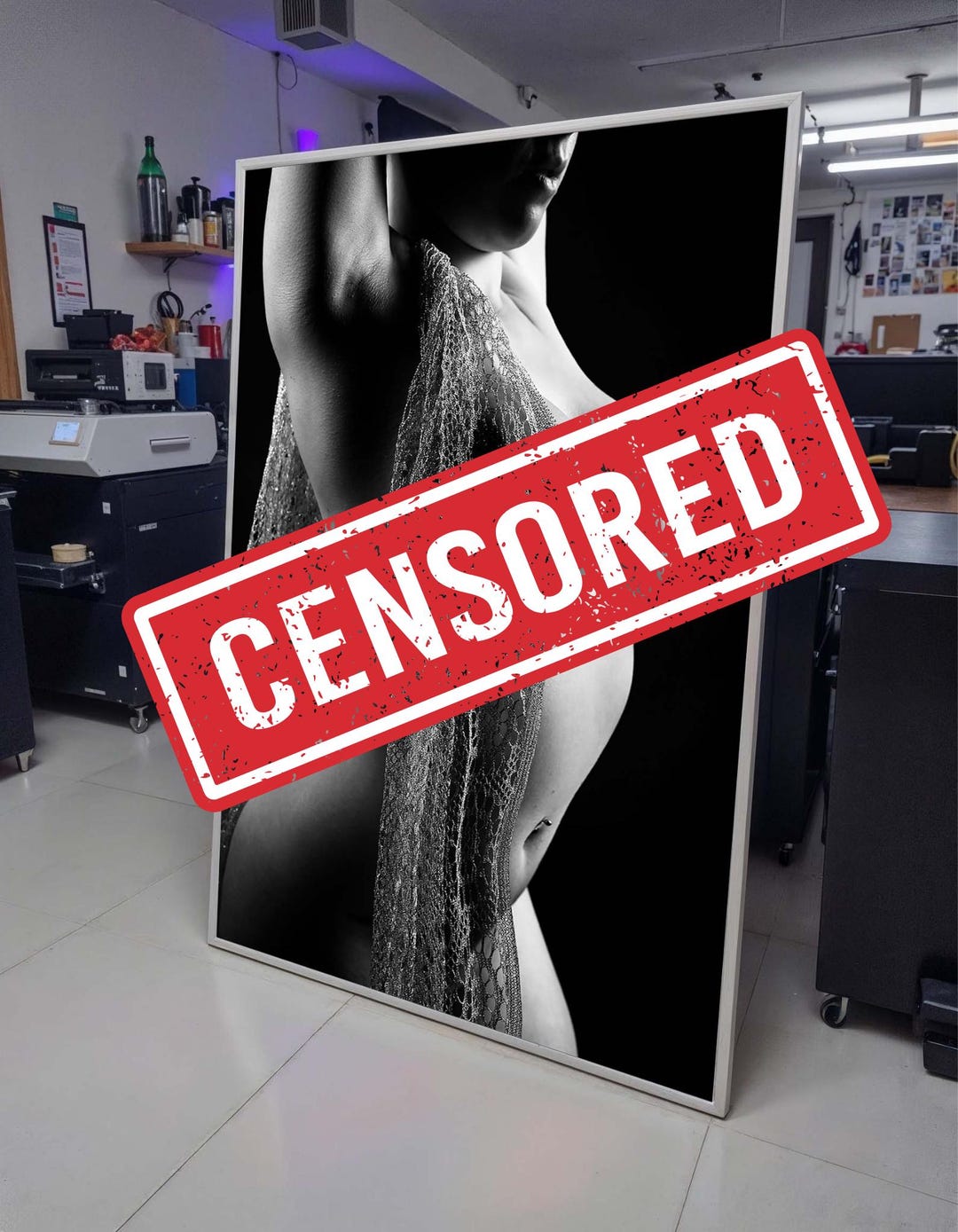 Sensual Nude Photography, Black and White Artistic Wall Art, Elegant