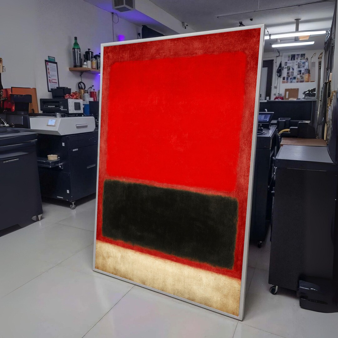 Bold Red and Black Abstract Canvas, Mark Rothko Inspired Wall Art ...