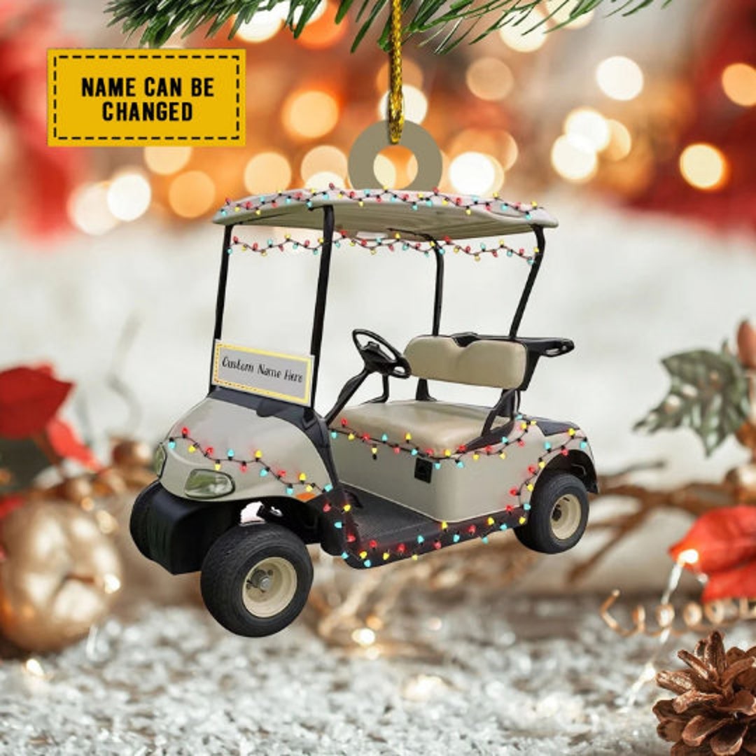 Personalized Golf Cart Christmas Lights Ornament Golf Lover Etsy