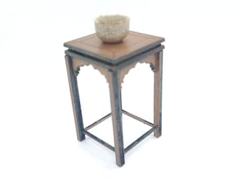 Miniature Chinese furniture, engraved mahogany chair. Miniature 1/12 scale for dollhouses