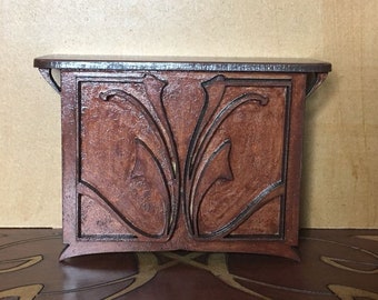 Art Nouveau miniature  1/12 scale mahogany sideboard