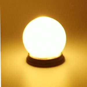 Warm white modern small sphere led lamp, 1/12 miniature for dollhouses