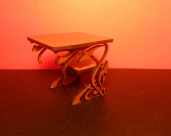 Art Nouveau style side table, model no2 , 1/12 miniature for dollhouses