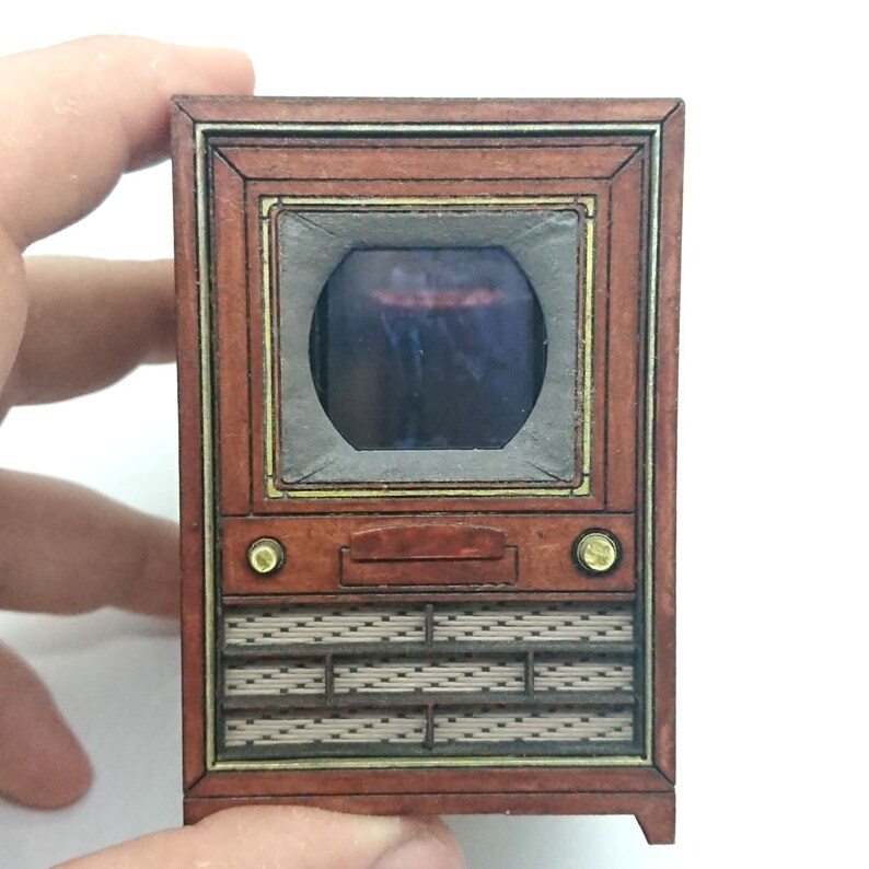 Dollhouse miniature working TV CT100 replica 1/12 scale for Etsy