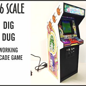 Miniature Dig Dug arcade machine, 1/6 scale, playscale.