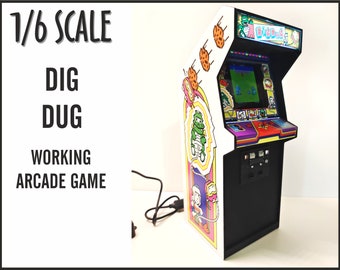 Miniature Dig Dug arcade machine, 1/6 scale, playscale.