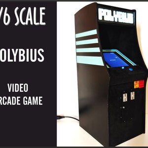 Miniature arcade machine, urban legend Polybius game, 1/6 scale image 1