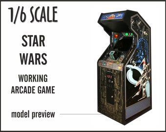 Miniature Atari Star Wars arcade machine, 1/6 scale, playscale.