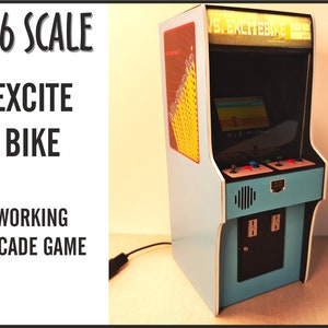 Miniature Excite Bike arcade machine, 1/6 scale, playscale.