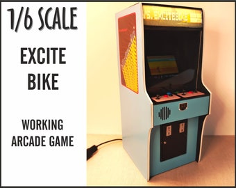 Miniature Excite Bike arcade machine, 1/6 scale, playscale.