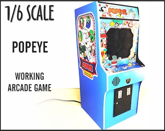 Miniature Popeye arcade machine, 1/6 scale, playscale (New Wave Toys).