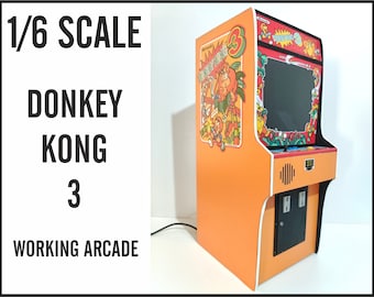 Miniature arcade machine, Donkey Kong 3 game, 1/6 scale