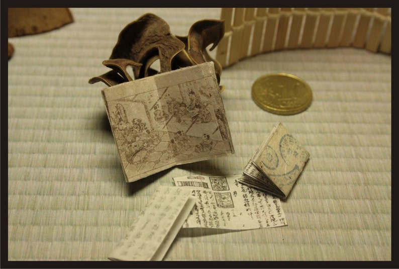 Japanese miniature dollhouse antique books set 2 image 2