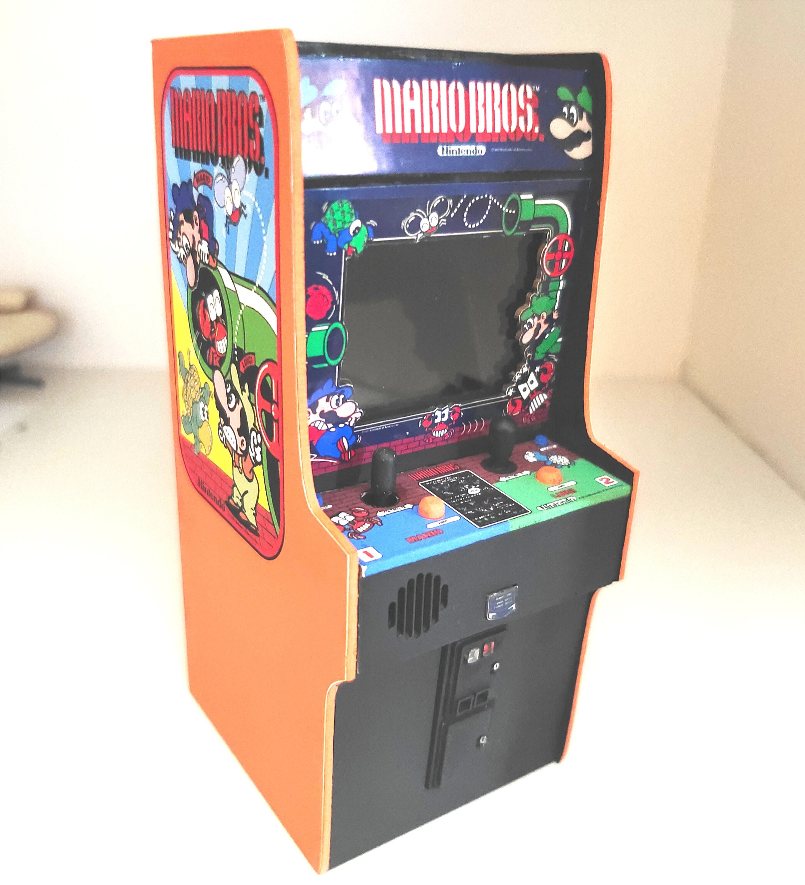 Miniature Arcade Machine Mario Bros Game 1/12 Dollhouse Scale 