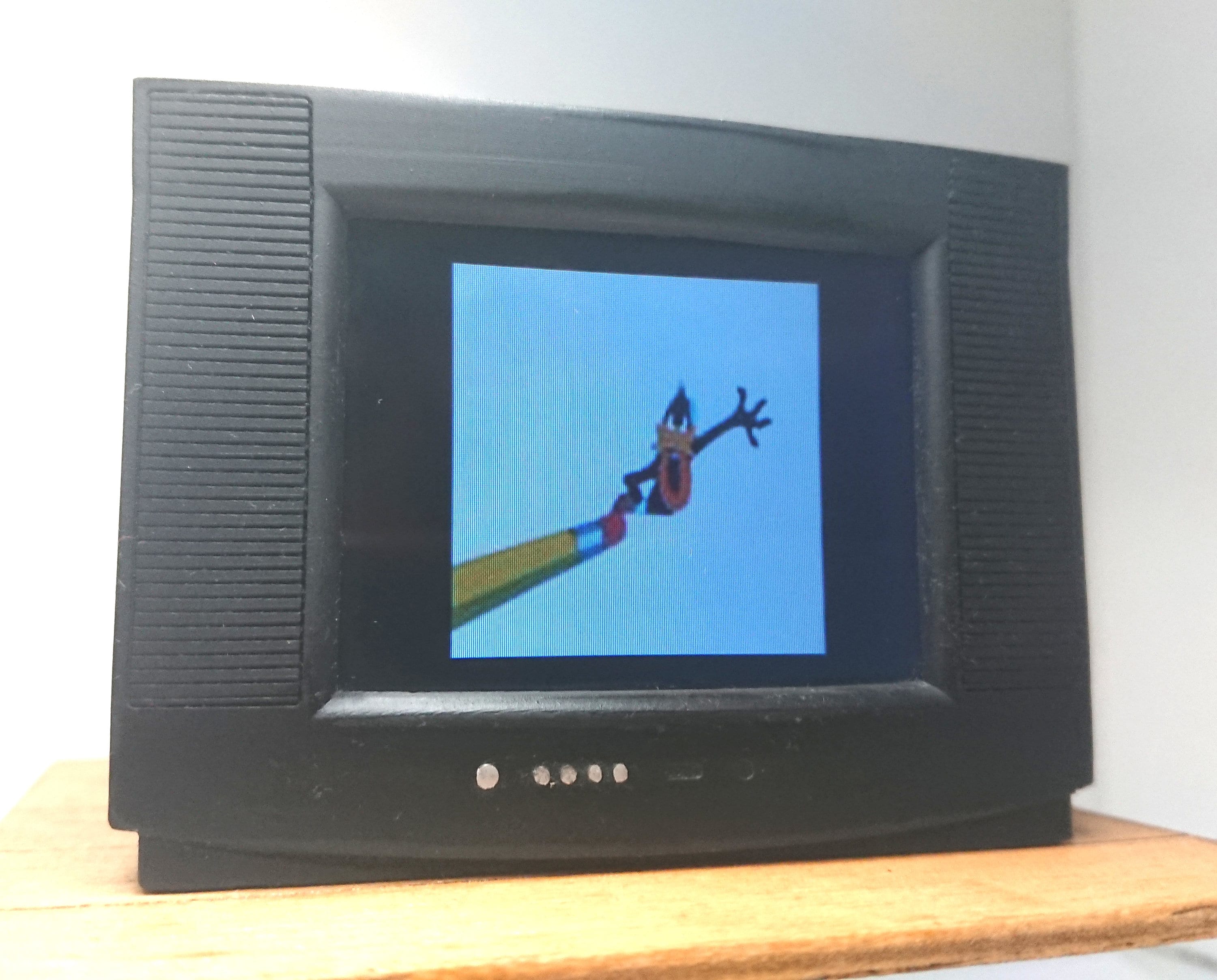 Casa delle Bambole TV Retro Vecchio Stile Giocabile Televisione in Miniatura Mobili per Casa delle Bambole Ad Alta Simulazione 1:12 Decorazione per Casa delle Bambole in
