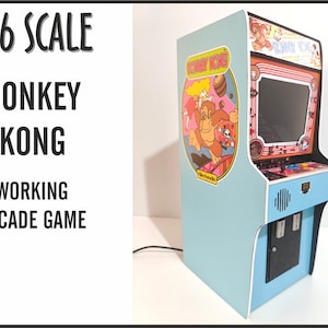 Miniature arcade machine, Donkey Kong game, 1/6 scale Playscale, New Wave Toys image 1